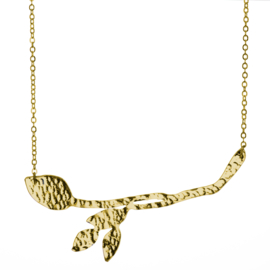 Gold Plated Meadow Leaf Necklace 