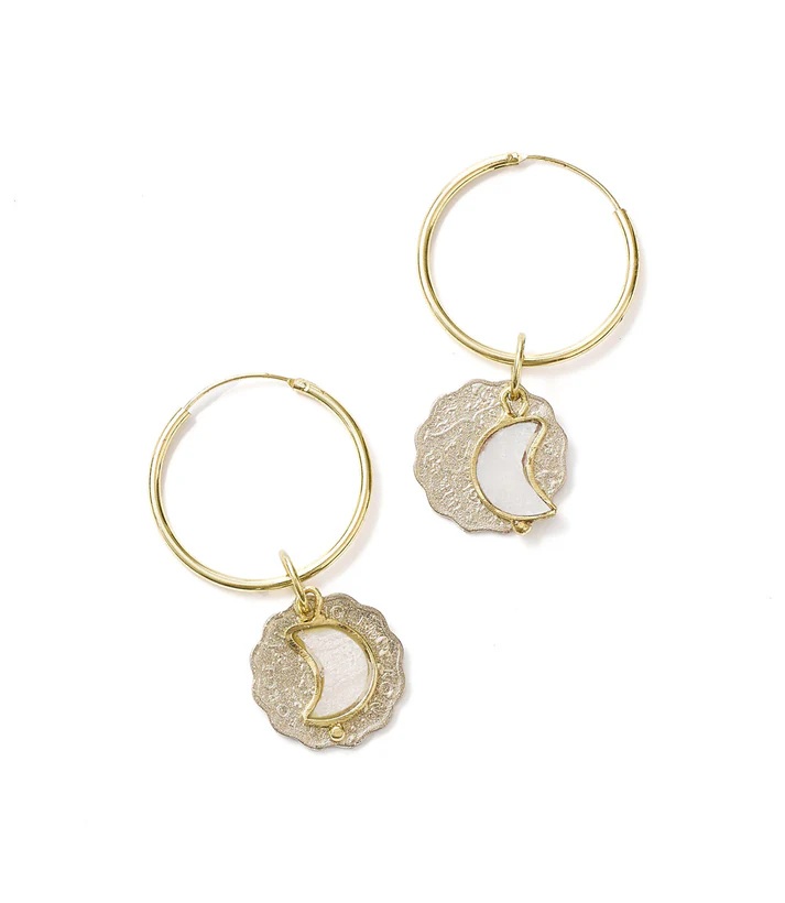 Earrings Sikka Coin Dangle Hoop