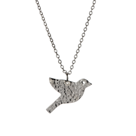 Silver Plated Woodland Finch Pendant