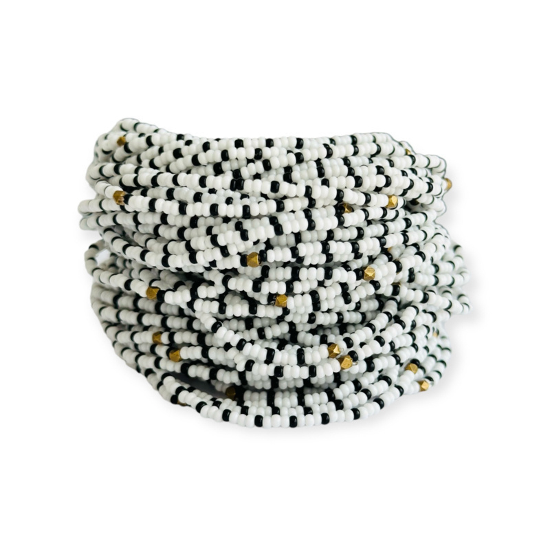 Masai Kralen Armbandje Zebra 3 White