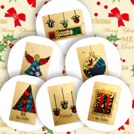 Wenskaarten Christmas set van 6 kaarten