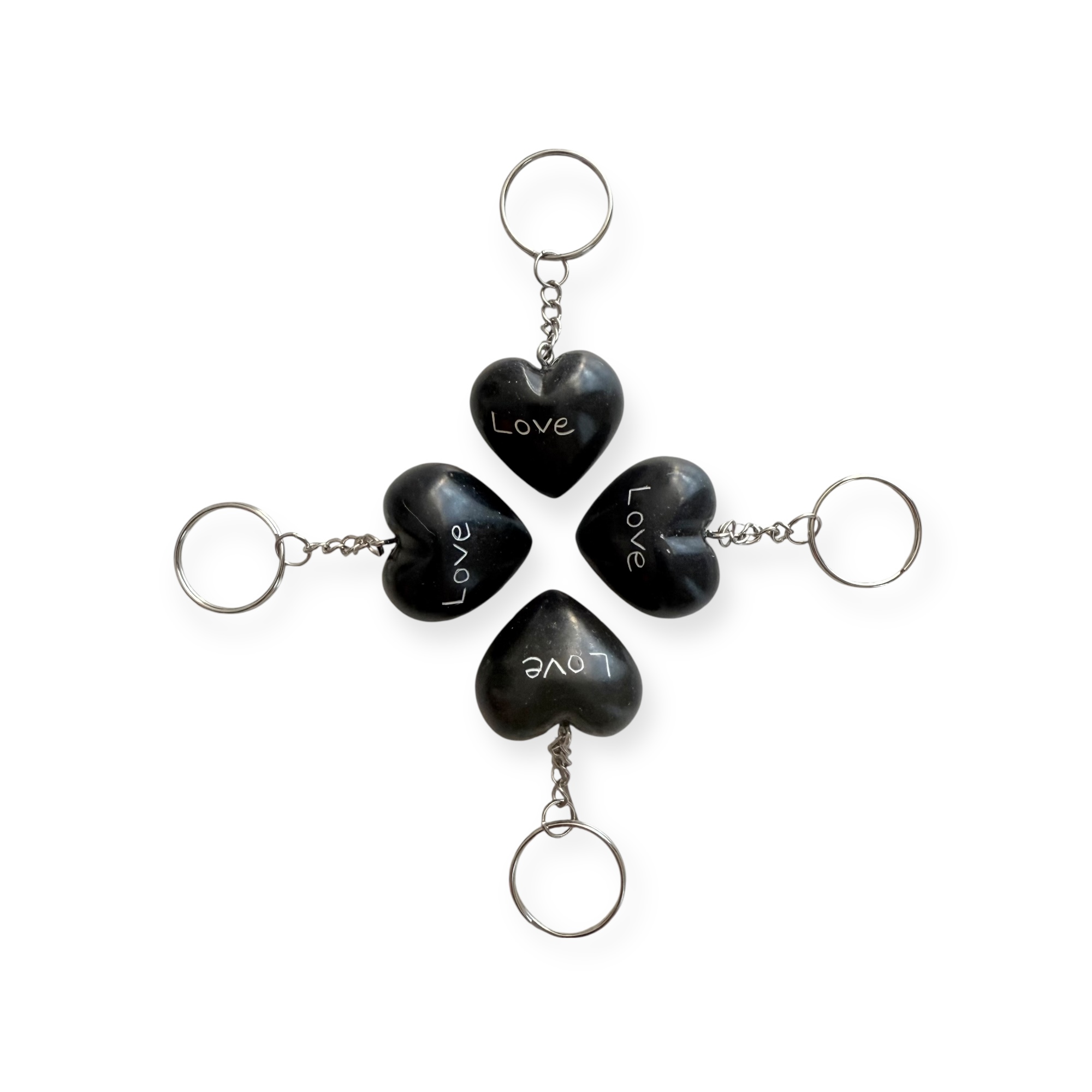 Sleutelhanger Hart Kisii steen Love Zwart