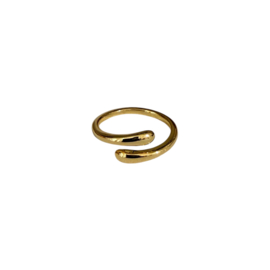 Druppel Ring Gold Dun