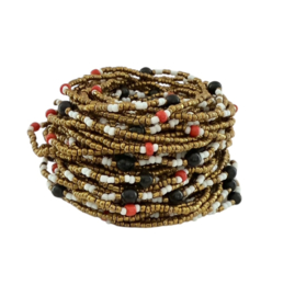 Masai Kralen Armbandje Bronze Beat