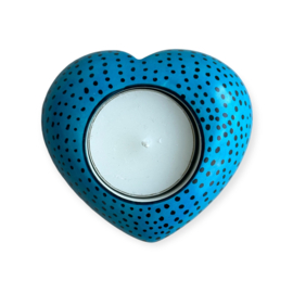 Waxinelichtje Kisii steen Hart Blauw