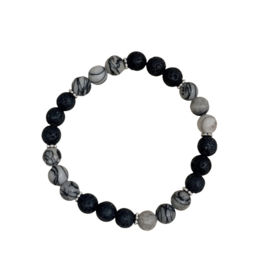 Heren Bracelet Labradorite & Lava