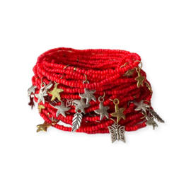 Masai Kralen Enkelbandje Red