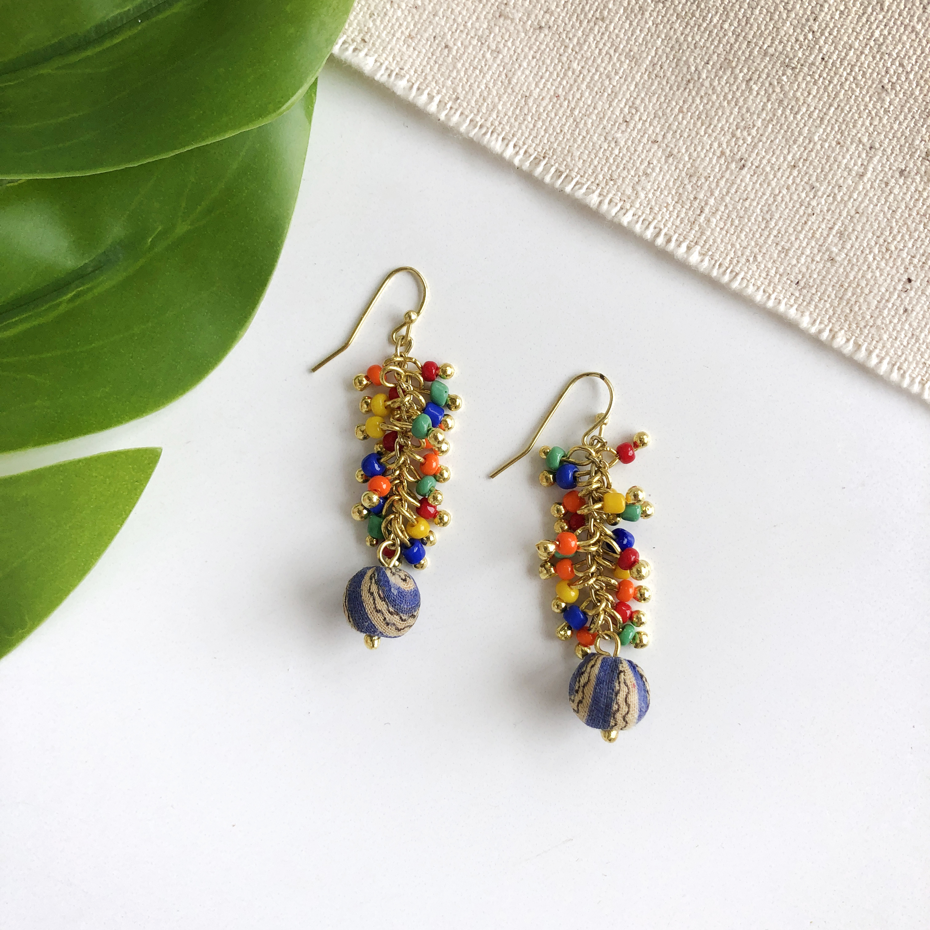 Kantha Confetti Cluster Earrings