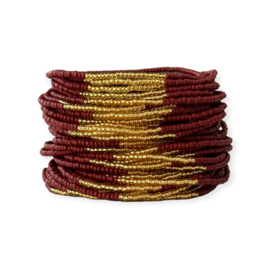 Masai Kralen Armbandje Twintone Brown Gold