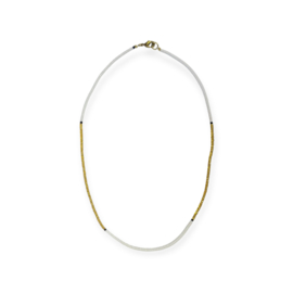Masai Kralen Kettinkje Gold & White