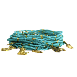 Masai Kralen Enkelbandje Turquoise