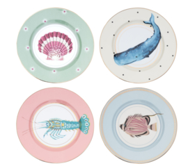 Yvonne ellen set/4  ontbijtbord "Under the Sea"  ⌀22cm