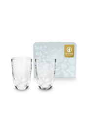 Pip Studio Flower White Longdrink Glas Set van 2 - 400ml