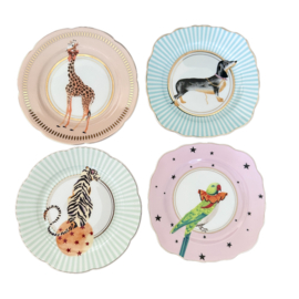 Yvonne Ellen Gebakborden "Dieren" set van vier -  ⌀16cm