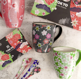 Tokyo Design Kawaii Flower mok - Zwart - 300ml