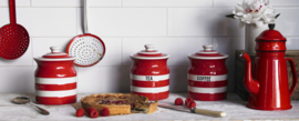 Cornishware red voorraadpot koffie