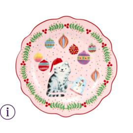 Maxwell en Williams Kerst ontbijtbord  Kat - 20cm