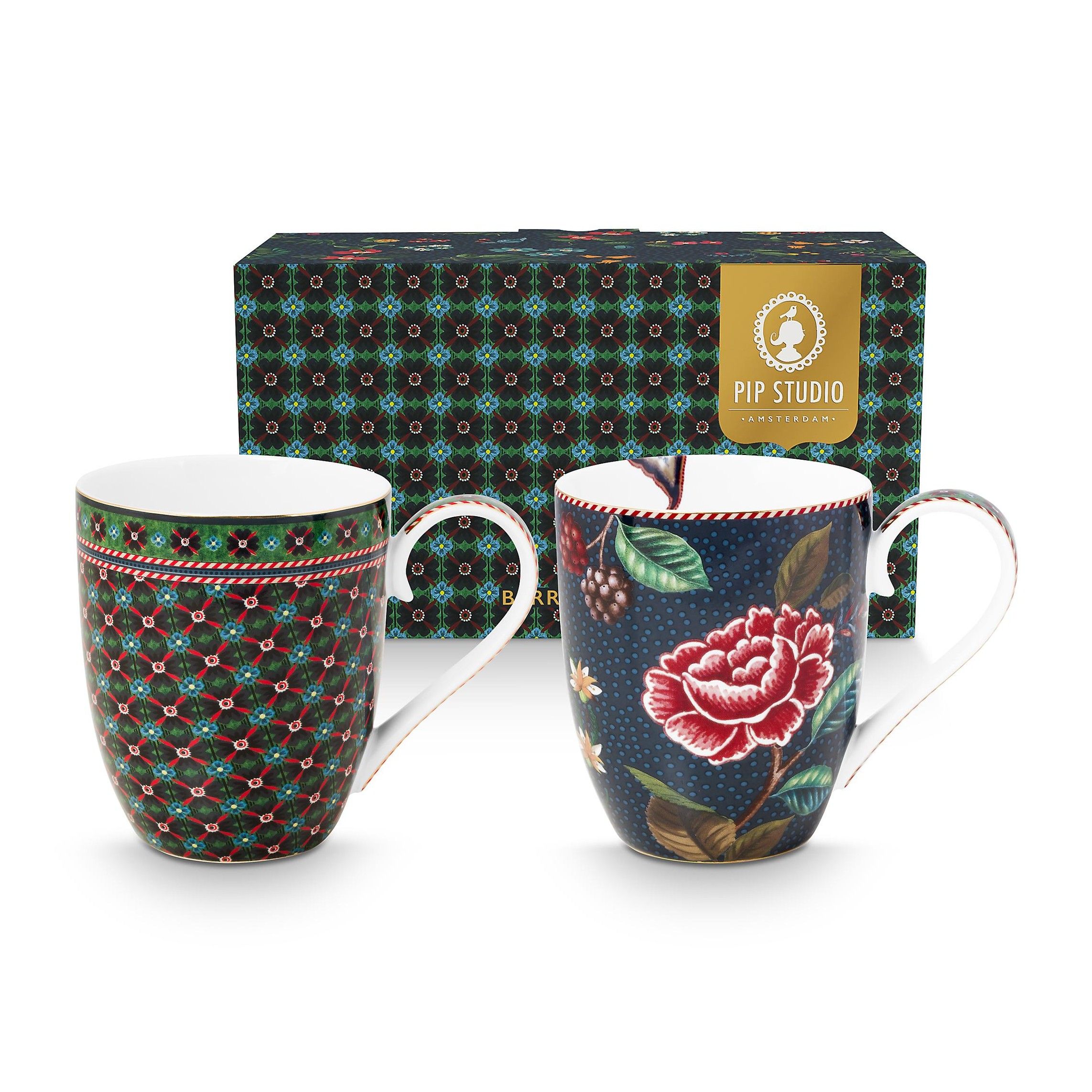 Pip Studio Berry Blues mokken set/2 - 450ml