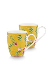 Pip studio La Majorelle Yellow - mok set/2 -  350ml - geel