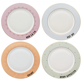 Yvonne Ellen set/4 dinerbord "Slogan" ⌀26,5cm