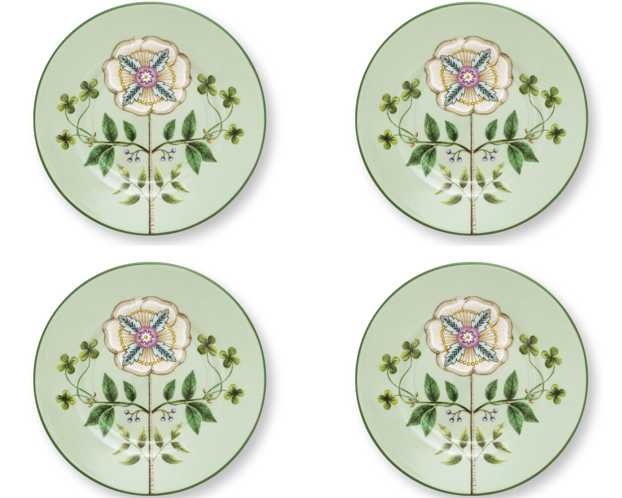 Pip Studio Lily & Lotus Set van vier - Petit Four bord - ⌀12cm