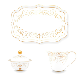 Pip Studio Christmas Royal Wit set/3 - Suikerpot - Melkkan - Serveerschaal