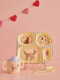 Rice by Rice baby dinerset  dieren Party - Melamine - Roze