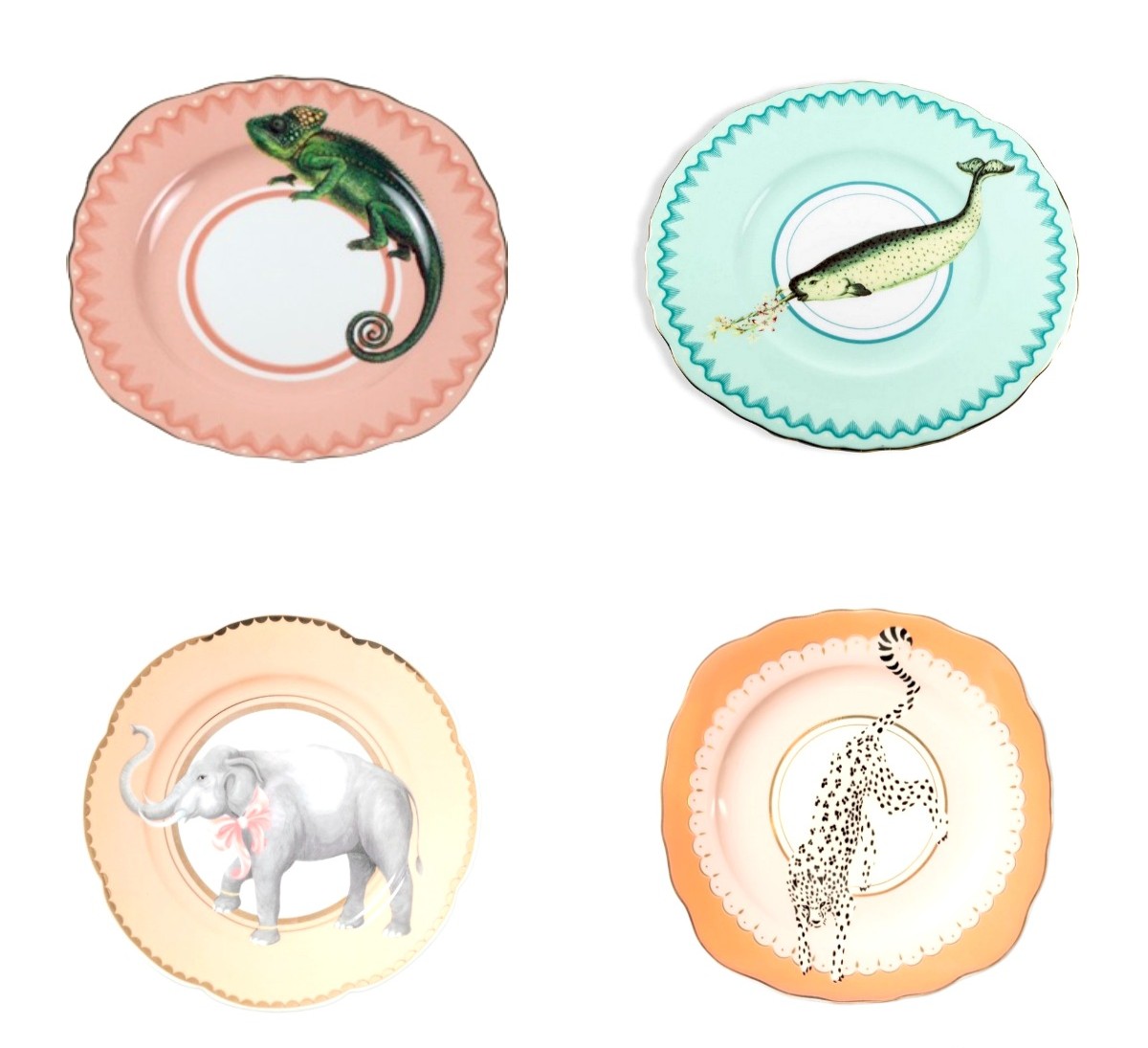 Yvonne Ellen London Gebaksborden set van 4 - Ø16 cm