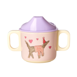Rice by Rice baby dinerset  dieren Party - Melamine - Roze