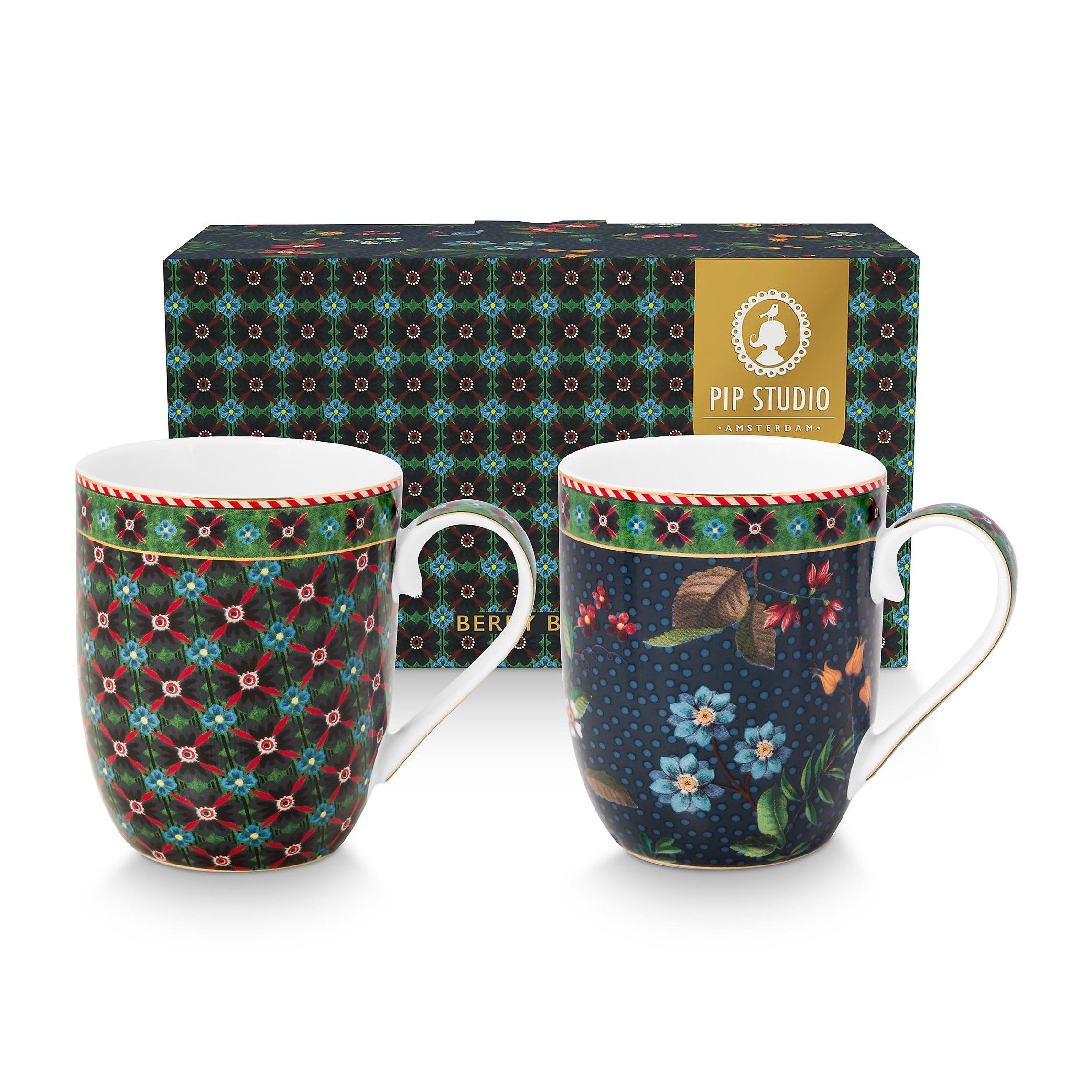 Pip Studio Berry Blues mokken set/2 - 145ml