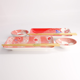 Tokyo Design Kawaii - Flower sushi set/2 - cadeauset - Rood