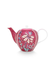 Pip studio Flower Festival theepot - 1.6 Ltr-  Roze