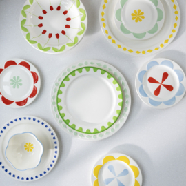 Klevering Folk Pastaborden Set van 2 Rood - ⌀22.5cm