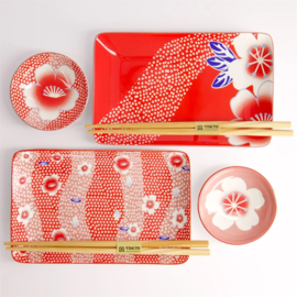 Tokyo Design Kawaii - Flower sushi set/2 - cadeauset - Rood