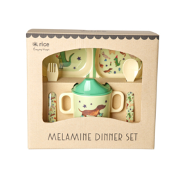 Rice by Rice baby Dinerset  Dieren party thema - Melamine - Groen