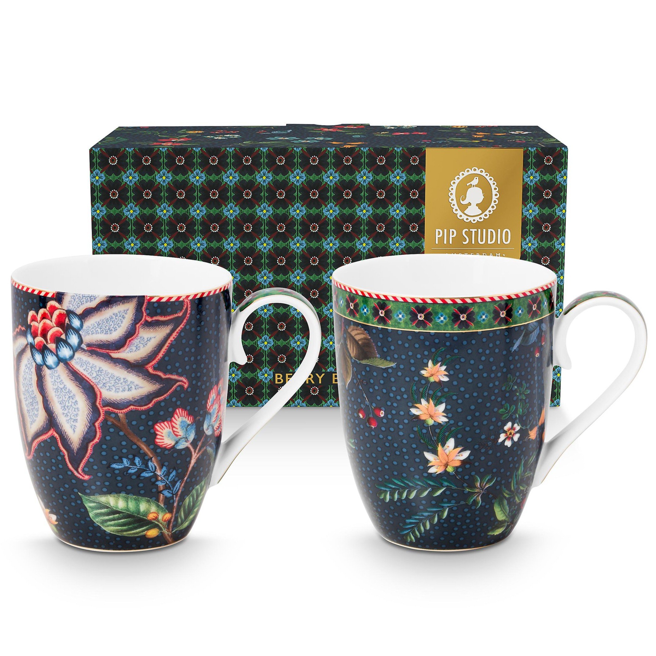 Pip Studio Berry Blues mokken set/2 - 350ml
