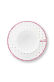 Pip Studio Jolie Pink Espresso Kop & Schotel Set van 2 - 120 ml