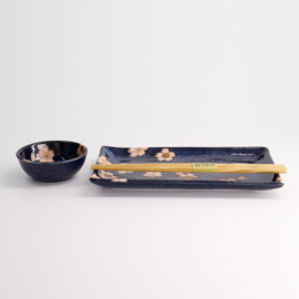 Tokyo Design Sakura Navy sushi - 1 persoon - cadeauset