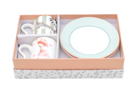 Yvonne Ellen espresso set/2 kop & schotel cheetah