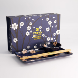 Tokyo Design Sakura Navy sushi - 1 persoon - cadeauset