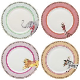 Yvonne Ellen dieren set/4 dinerbord 26.5cm