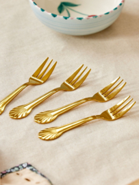 Rice by Rice Gebaksvorkjes set van vier - Goud