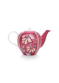 Pip studio Flower Festival theepot - 1.6 Ltr-  Roze