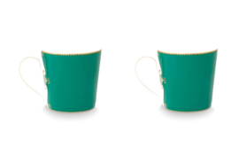 Pip Studio Love Birds Groen - Mokken set van twee - 250ml