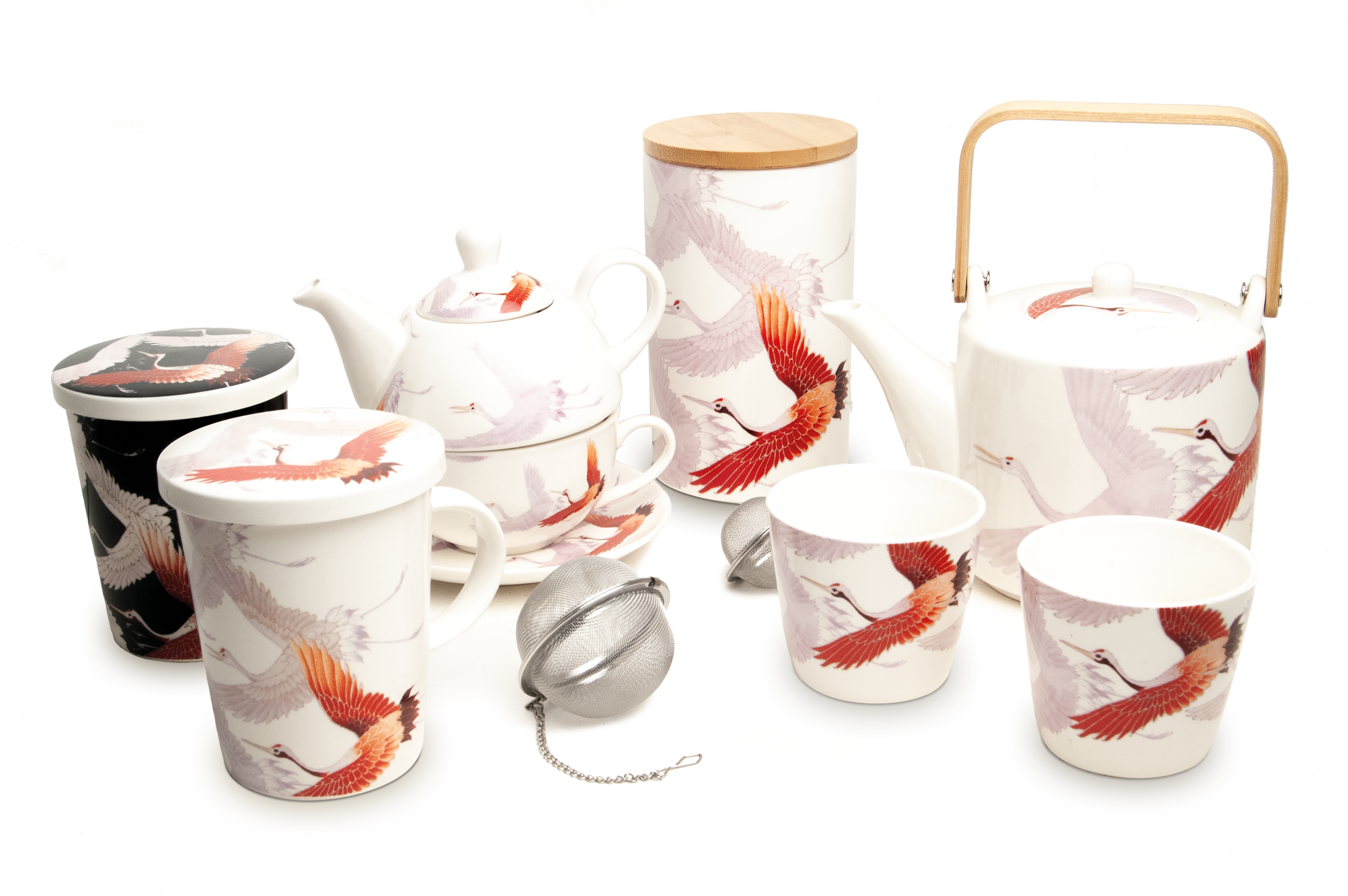 Edo Japan  Crane White Voorraadpot