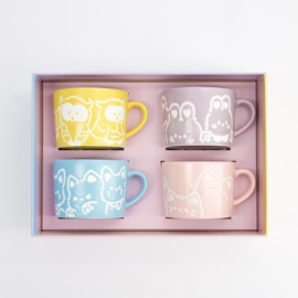 Tokyo Design Studio Kawaii Animal Mok set van 4