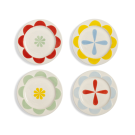 &K Amsterdam Folk Gebaksbordjes set van vier - ⌀17.5cm