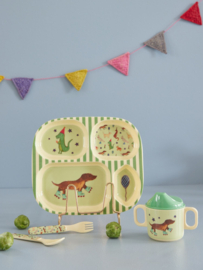 Rice by Rice baby Dinerset  Dieren party thema - Melamine - Groen