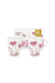Pip Studio Jolie Pink Dots Set van 2 Mokken - 350ml