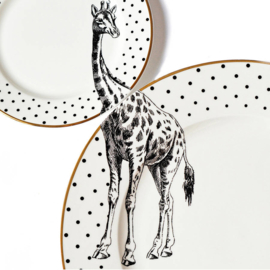 Yvonne Ellen dinerbord zwart/wit Giraffe ⌀26cm